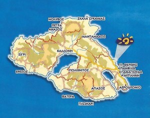 Χάρτης Τοποθεσίας  Afrodite Studios Αφροδίτη Ενοικιαζόμενα δωμάτια Πύργοι Θερμής Μυτιλήνη